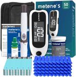 Metene S Blood Glucose Monitor Kit, Blood Sugar Testing Kit With 50 Test Strips & 50 Lancets & Control Solution, No Coding 0.7μl Blood, 7s Fast Reading, 150 Data Storage, Diabetes Testing Kit