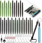 Bombrooster Rubber Worms Senkos 4" 5" Salt Impreatation Soft Plastic Lures Kit Bass Fishing with Hook,Blade,Lock