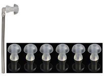 FCS hearing aid domes Ear Tips Silicone Earplug Domes for BTE and Pocket Hearing Instruments Ear Tip Replacement With Tube and Elbow Connectors (Made In Korea, 6 Pc. Medium- 11mm)