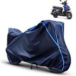 AUTO PILOT 100% Water Resistant Bike Cover for Yamaha Ray ZR 125 Rain Sun UV Dust Proof Protection Bike Body Cover Bikes with Aqua Pipping (Blue Colour)