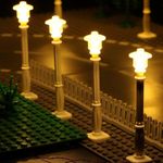 TEDDOO 15 City Street Light DIY LED Lighting Kit (10 in 1 USB Power Supply) Small Particle Building Block Lamp Compatible with Lego Building Blocks 2039 11062 (White Column Warm White Light)