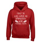 Flox Creative Forget The Glass Slippers This Princess Wears Football Boots Children's Kids Hoodie | Ages 3-4 Years up to 12-14 Years Red