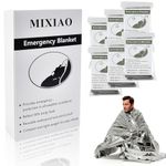 MIXIAO Emergency Foil Thermal Blanket (Pack of 6), Survival Blankets Perfect for Outdoors, Hiking, Survival, Marathons or First Aid (Silver Pack of 6)