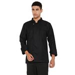 Associated Uniforms Premium Plain Full sleeve Chef Coat (Chef Jacket - Smart Fit) (L-40, BLACK)