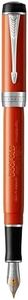 Parker Duofold Centennial Fountain Pen | Classic Big Red Vintage | Medium Solid Gold Nib | Black Ink and Convertor | Premium Gift Box
