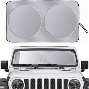 Sun Shade for Car Windshield Foldable Front Window Sun Visor 240T Reflective Fabric Blocks UV Rays and Sun, Automotive Interior Protection for Cars,Trucks, SUVs|L (68.9”x35”)