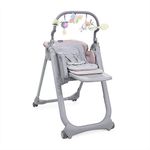Chicco Polly Magic Relax Baby High Chair, Pink | Birth to 3 Years (15 kg), Adjustable Highchair, 4 Wheels, Fully Reclining, Compact Closure, Play Bar and Reducer Cushion