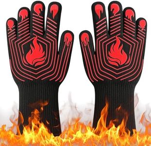 Dawntress BBQ Grill Gloves Heat Resistant – 1472°F/800°C Oven Mitts with Non-Slip Silicone Insulated, 14inch Grilling Gloves Accessories for Cooking, Baking, Barbecue, Outdoor Camping, Welding, Smoker