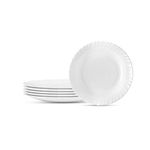 Larah By Borosil Brand Logo Opalware 6 Pieces Plate Set, White