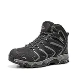 NORTIV 8 Men's 160448 Black Grey Ankle High Waterproof Hiking Boots Outdoor Lightweight Shoes Backpacking Trekking Trails Size 9 M US