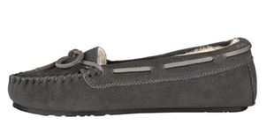 Clarks Women's Suede Moc Indoor and Outdoor Slipper (9 M US, Grey)