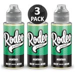 Rodeo Vape Liquid 3 x 100ml Menthol Vape Juice E Liquid 70/30 Ecig Juice Cigarette Liquid Sub Ohm Juice Flavoured E Juice E Cigarette E-Liquid Nicotine Free Vape Short Fill