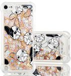 COTDINFORCA Case for iPod Touch 7 / iPod Touch 6,3D Cute Painted Glitter Liquid Floating Quicksand Shockproof Protective Bumper Silicone Case Cover for iPod Touch 7th 6th 5th Liquid Gold Dog