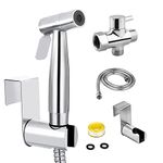 Handheld Toilet Bidet Sprayer Kit,Stainless Steel Toilet Water Spray Bidet Attachment with Hose,Hand Held Bathroom Shattaf Cloth Diaper Sprayer Set for Feminine Hygiene,Pet Shower