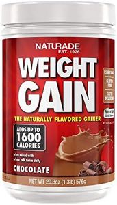 Naturade - All Natural Weight Gain Drink Mix - Gluten Free, Delicious Taste, 1600 Calories per Servings - Mass Gainer w/Carbohydrates & Protein - Chocolate, 20.3 Ounce (12 Servings).