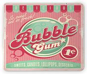 Lunarable 1950s Mouse Pad, Bubble Gum Tasty Candy Lollipop Sugar Advertise Poster Style Print, Rectangle Non-Slip Rubber Mousepad, Standard Size, Pale Pink and Pale Green