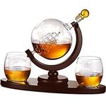 Whiskey Decanter Globe Set with 2 E