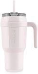 REDUCE 40 oz Tumbler with Handle - Vacuum Insulated Stainless Steel Mug with Sip-It-Your-Way Lid and Straw - Keeps Drinks Cold up to 34 Hours - Sweat Proof, Dishwasher Safe, BPA Free - Pink Cotton