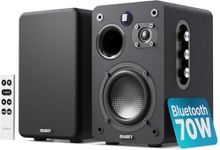 MAJORITY Bluetooth Active Bookshelf Speakers | Powered Stereo Speakers, USB Playback and Charging | HDMI ARC, Optical, Phono, Aux | Turntable Speakers & Extra Bass D70X Active (Black)