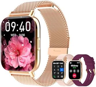 Reloj Inteligente Mujer con Llamadas y Whatsapp, 1.85" Smartwatch Mujer con Podómetro Pulsómetro Monitor de Sueño SpO2, 100+ Modos Deportivos Reloj Deportivo Mujer para Android iOS, 3 Correas