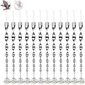 AOMAIGAD 24 Pièces Effaroucheur Oiseaux Réfléchissant+Boule de Cristal Répulsifs Oiseaux Réfléchissants Set, Répulsifs réfléchissants, Effaroucheur Oiseaux, éloignez Les Oiseaux (24Pôle)