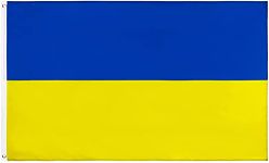 Ukraine Flag 5ft x 3ft National Flag Polyester with Brass Grommets, Yellow, Blue, 112430