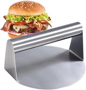 Eleva tu parrilla con la Prensa de Hamburguesas de Acero Inoxidable 304: 5.5" Smash Burger Press y Smasher. Descubre el kit para hamburguesas perfectas. ¡Aplasta y disfruta al máximo!
