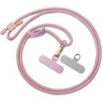 SURPHY Phone Lanyard with Patch, Adjustable Crossbody Phone Strap, Neck Phone Holder Compatible with Most Phones, Airpods, Key Lanyard and more, Pink & Purple