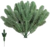 24 PCS Artificial Pine Needles, Artificial Green Pine Needles Branches, Christmas Greenery for Christmas Décor, DIY Garland Wreath Christmas Embellishing and Home Garden Decoration