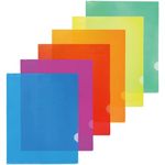 ATB-Foger 24 Pcs A4 Colours Clear Plastic Folders Plastic Sleeves Wallets File Paper Cover 6 Colours Folder Sheet Protector for Office School Work Report Presentation Project Documents File