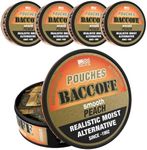 5 Cans, BaccOff Smooth Peach Pouches | Premium Tobacco Free, Nicotine Free Snuff