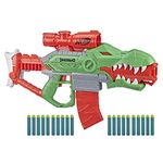 Nerf DinoSquad Rex-Rampage Motorized Dart Blaster, 10-Dart Clip, 20 Official Darts, 10-Dart Storage- T-Rex Dinosaur Design - Multicolor