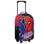 Marvel Kids Suitcase - Foldable Trolley Bag 47 x 30cm, 2 Wheels Extendable Handle - Boys Gifts (Multicolor Spiderman)