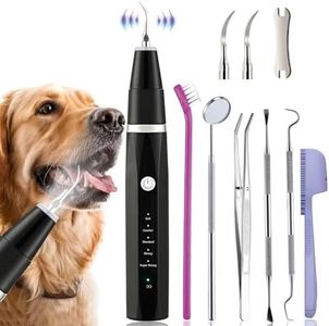 VVHOMIFE Dog Teeth Cleaning Kit-Dog Tooth Plaque Remover-Ultimate Pet Dental Care Kit - Ultrasonic Teeth Cleaner and Plaque Remover for Dogs | Complete Oral Hygiene Solution-Black