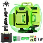 Rengue 16 Lines Laser Level Self Leveling, 4x360° 4D Green Cross Line Lazer Level Tool