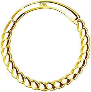 OUFER Helix Earring Hoop 14K Solid Gold Daith Tragus Helix Cartilage Earring 16G Septum Piercing Hinge Segment Rings Hoop