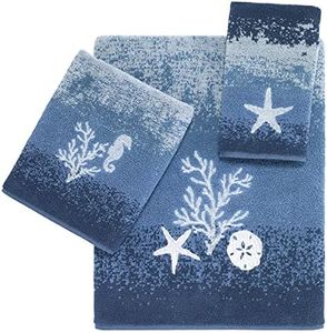 Avanti Linens - 3pc Towel Set, Soft & Absorbent Cotton Towels (Batik Coastal Collection)