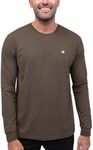 INTO THE AM Premium Long Sleeve Shirts for Men Casual Work Sun Protection Basic T-Shirts for Gym Construction (Brown, 4X-Large)