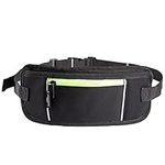 EVEREST FITNESS Running Belt - Waistbelt for Phone & Money Holder - Including Reflector Strips for Increased Visibility in The Dark - Bungee Belts with Pockets for Men & Women