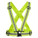 Jemei Safety Reflective Adjustable Vest Belt High Visibility Gear Stripe (Green)