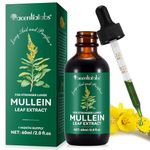 Mullein Drops for Lungs, Organic Mullein Leaf Extract for Lung Detox and Cleanse, Mullein Extract with Chlorophyll, Natural Health Supplement Drops for Respiratory and Immune, Alcohol-Free, 60ml