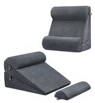 OasisSpace Wedge Pillows for After Surgery - 4pcs Orthopedic Wedge Pillow Set, Memory Foam Sleeping Wedges for Adults, Sitting Pillow for Acid Reflux and GERD, Adjustable Pillow with Removable Cover