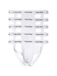 Calvin Klein Men's Cotton Stretch 5-Pack Jock Strap, 5 White, Medium