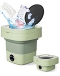 Portable Washing Machine, 8L Mini Laundry Washer with 3 Modes Cleaning for Underwear, Baby Clothes, Sock, Small Delicates. Foldable Washer and Dryer Combo for Apartment, Home, Hotel, Camping,RV(Green)