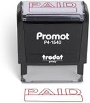 Promot Paid Self Inking Rubber Stamp - Refillable Paid Stamper - Business, Bookkeeping, Ordering, Accounting, Work, Office Stamps - Red Ink