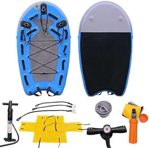 Inflatable Floating Life Saving rafts Inflatable Water Floating Lifeboats Sled Board for Professional Emergency Rescue by Lifeguards, Surfing(72.83 x 41.33 x 5.90 inches, 1 Set Blue)