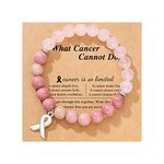 Breast Cancer Gifts for Women Breast Cancer Awareness Bracelets Natural Stone Beaded Breast Cancer Bracelets Inspirational Gifts for Women Best Friend Sister