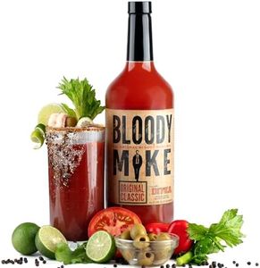 Bloody Mike Original Classic Bloody Mary Mix, 32 Oz Glass Bottle, Gluten Free, Cocktail Mixer, Premium Ingredients, Perfect for Bloody Mary and Mocktail Drinks, Mike Ditka Approved, 1 Bottle