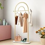 Gold Clothing Rack Gold Clothes Rack for Boutique Modern Clothing Racks with Marble Base, Gold Rack for Hanging Clothes. Use for Entryway Hallway Office or Bedroom