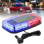 OPL5 Emergency Police Beacon Light,Red Blue LED Rooftop Strobe Beacon Lights Bar with Magnetic Base, Warning Caution Safety Lights for Trucks, Snow Plow, Construction Vehicles(1Pc Red/Blue)